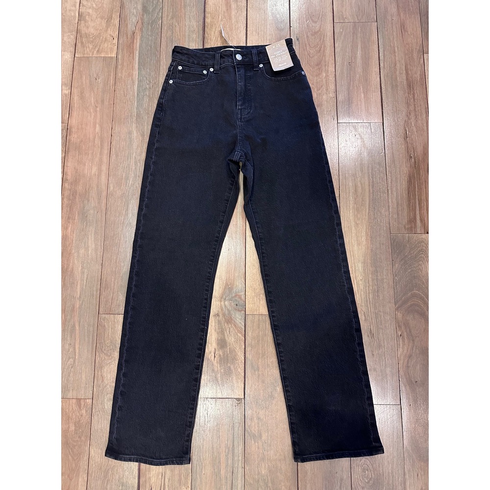 Madewell Curvy 90s Straight Jeans Black High Rise Size 25 NM273 NWT